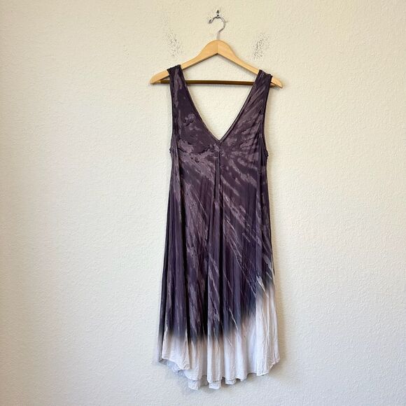 ANTHROPOLOGIE TINA+JO Purple Ombré V-Neck Tent Midi Dress - Picture 1 of 9